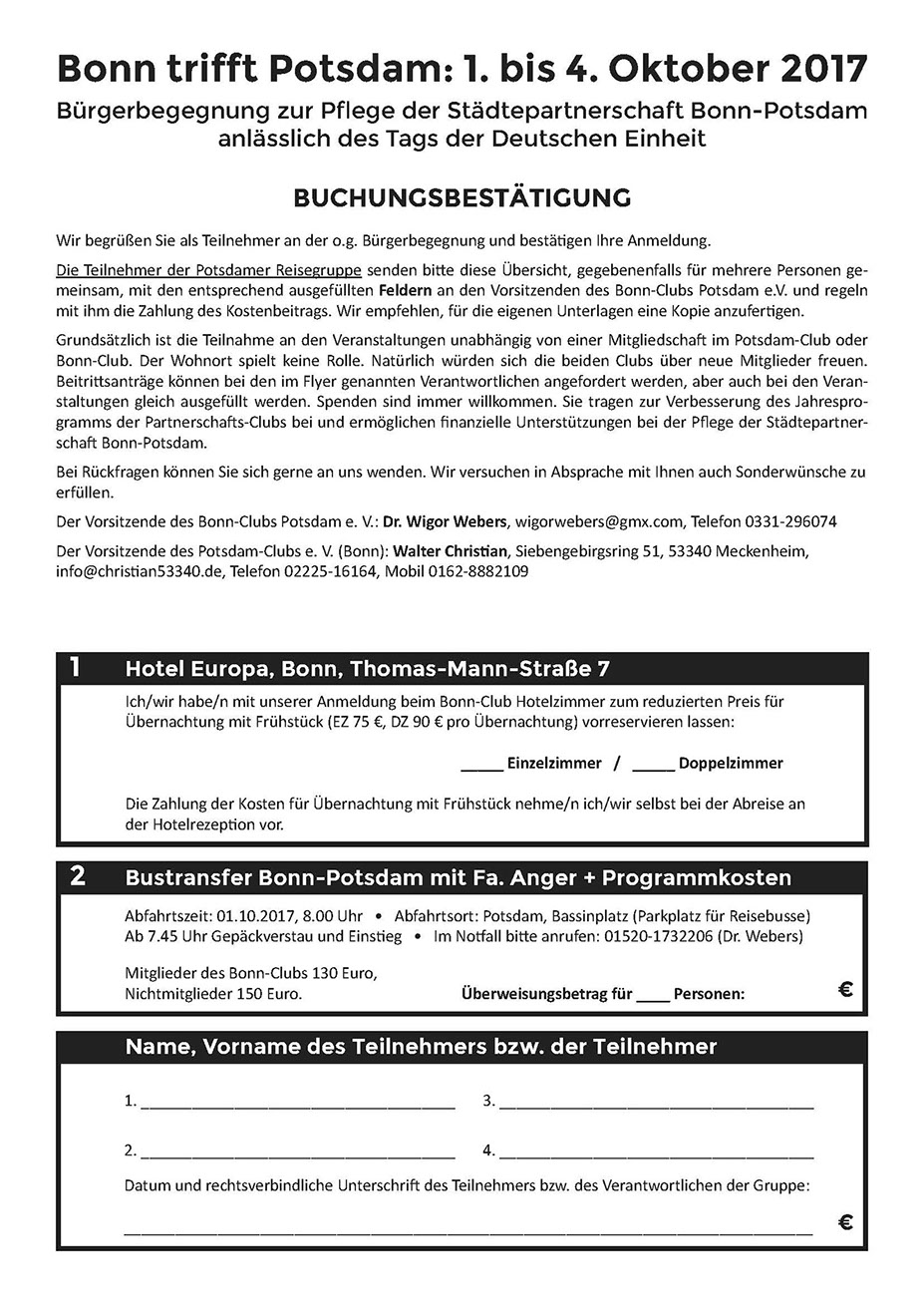 Anmeldung 17 Potsdam